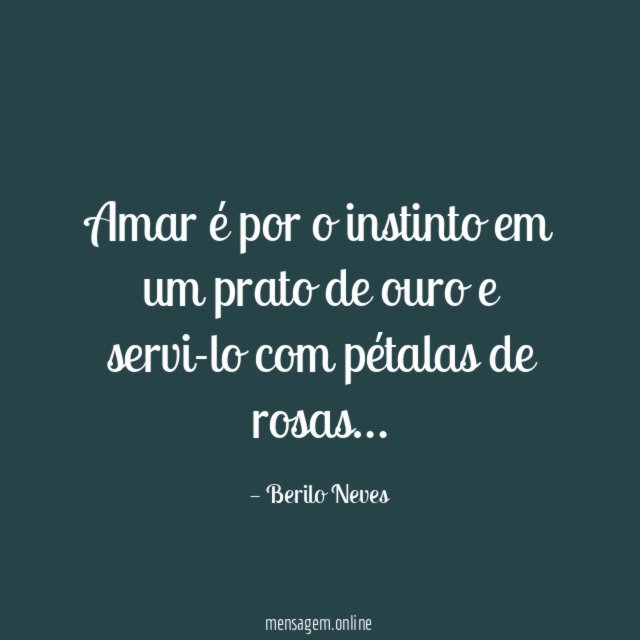 Amar é por o instinto em um prato