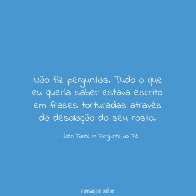 Não fiz perguntas