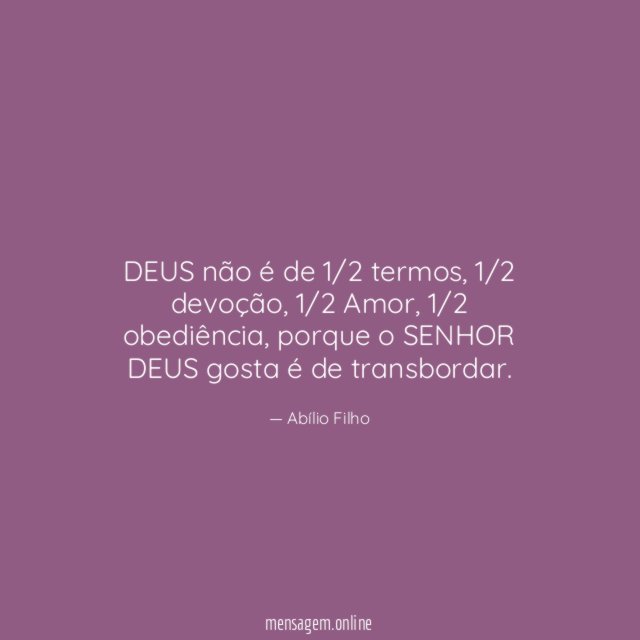 DEUS não é de 1/2 termos