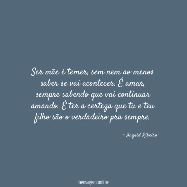 Ser mãe é temer