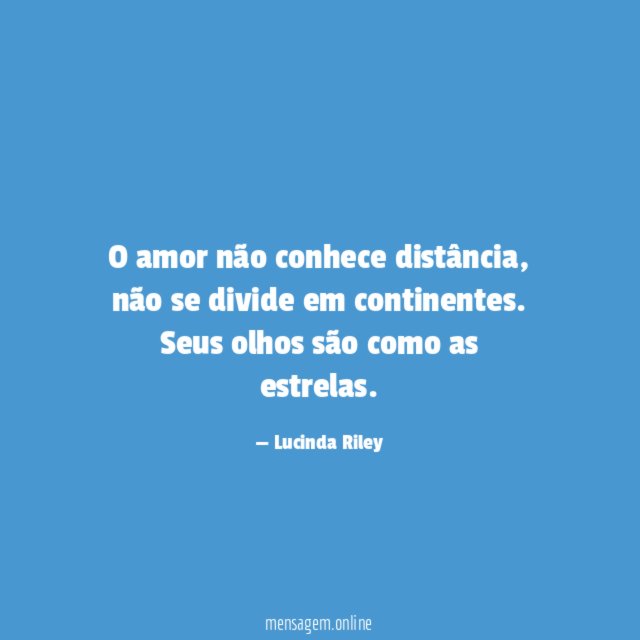 O amor não conhece distância
