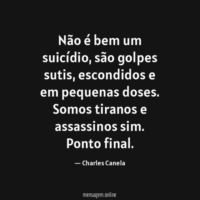 Não é bem um suicídio