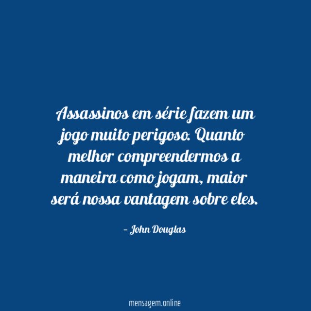 Assassinos em série fazem um jogo muito perigoso