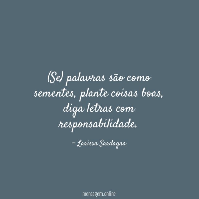 Se) palavras são como sementes