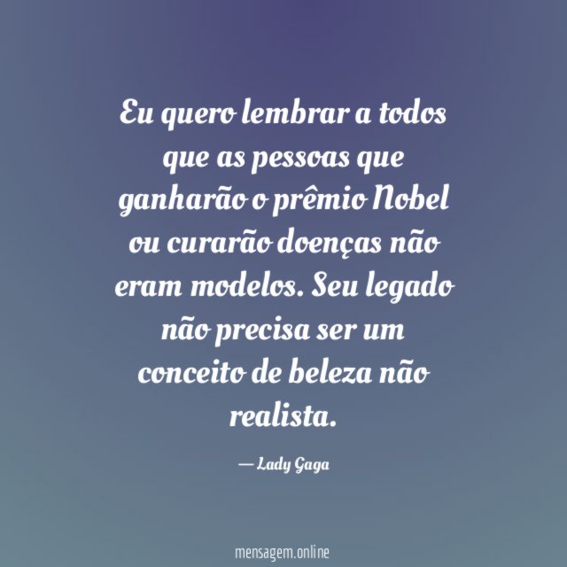 Eu quero lembrar a todos que as pessoas