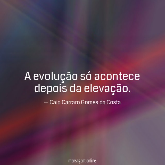 A evolução só acontece depois da elevação