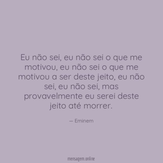 Eu não sei