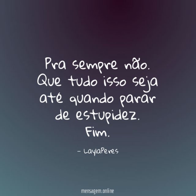 Pra sempre não