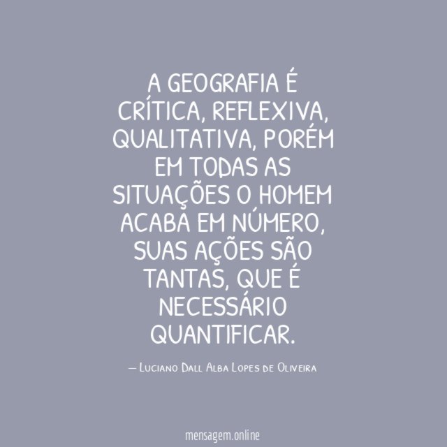 A geografia é crítica