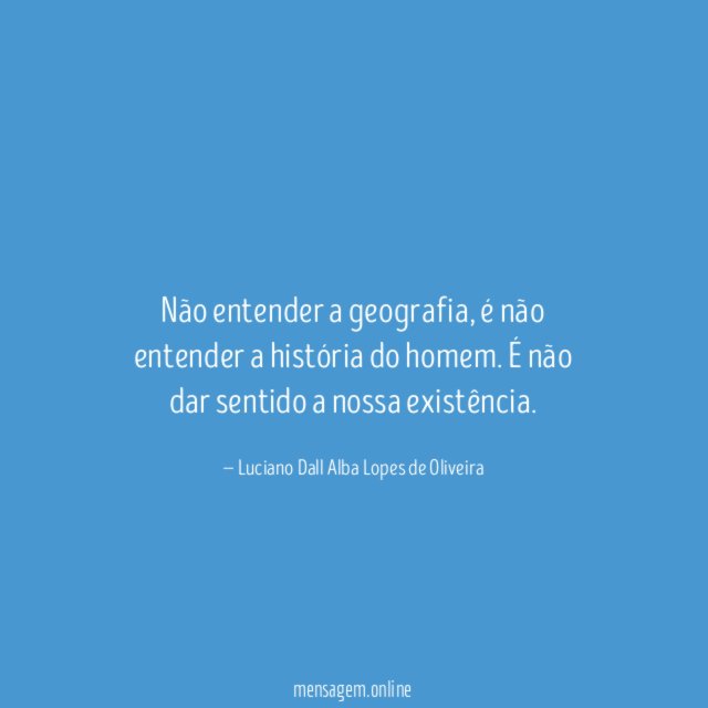 Não entender a geografia