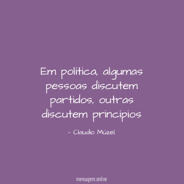 Em política