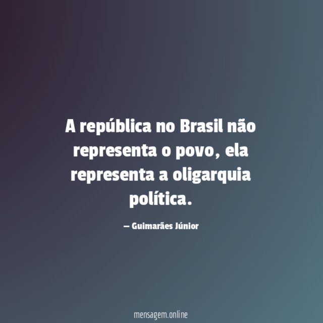A república no Brasil não representa o povo