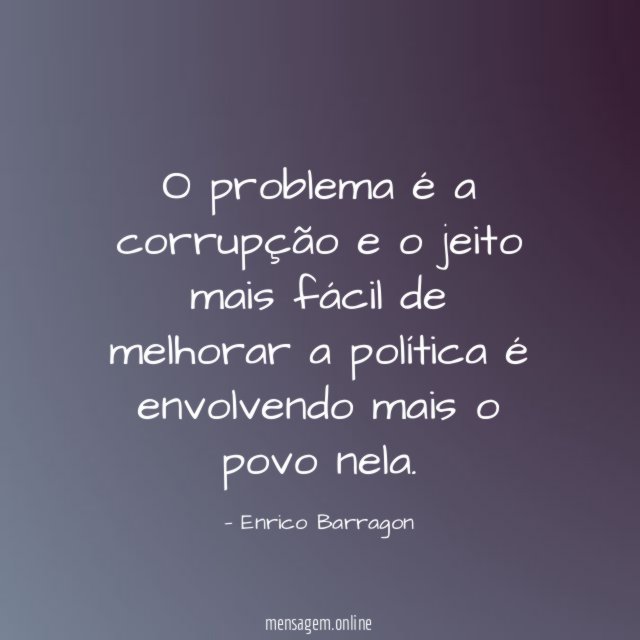 O problema é a corrupção e o jeito