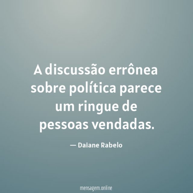 A discussão errônea sobre política parece um ringue