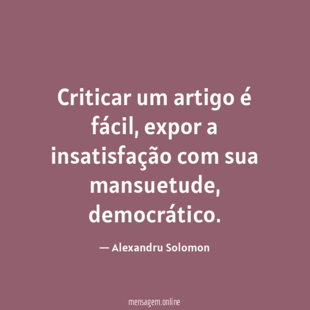 Criticar um artigo é fácil