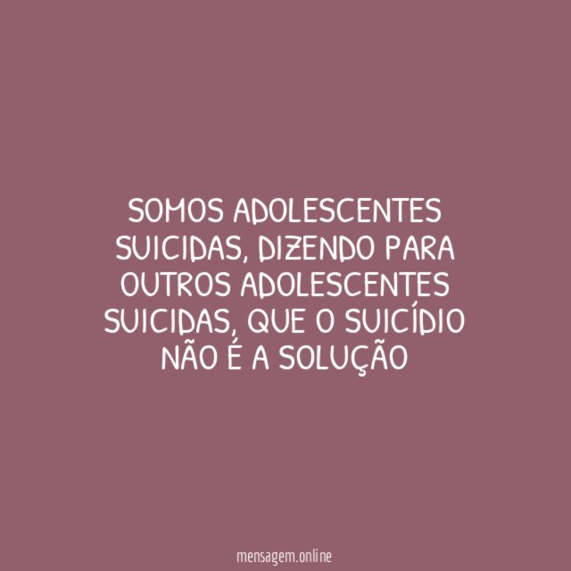 SOMOS ADOLESCENTES SUICIDAS