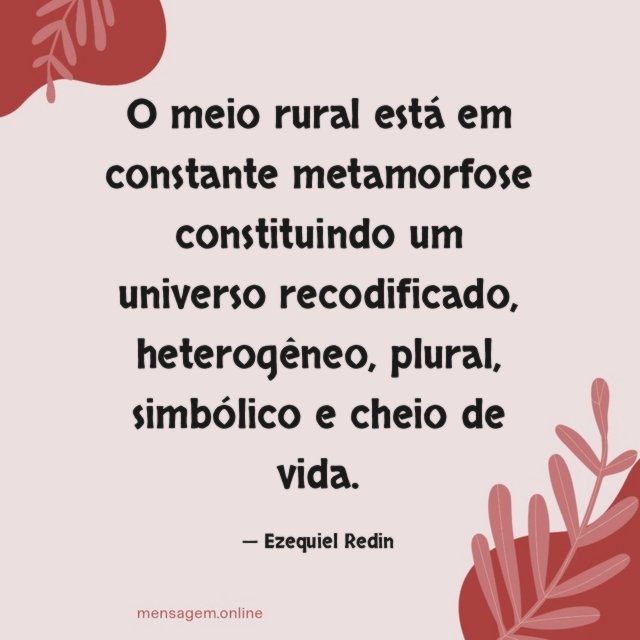 O meio rural está em constante metamorfose constituindo um universo recodificado