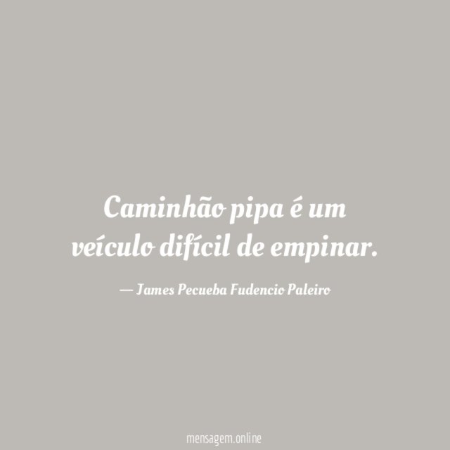 Caminhão pipa é um veículo difícil de empinar