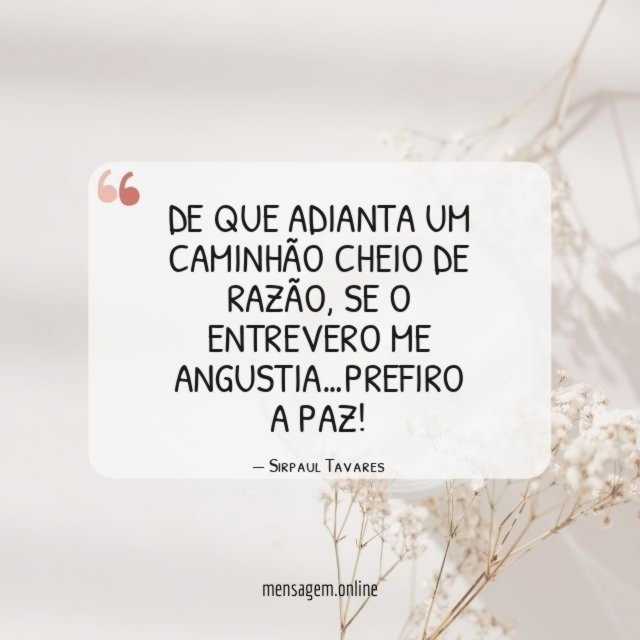 DE QUE ADIANTA UM CAMINHÃO CHEIO DE RAZÃO