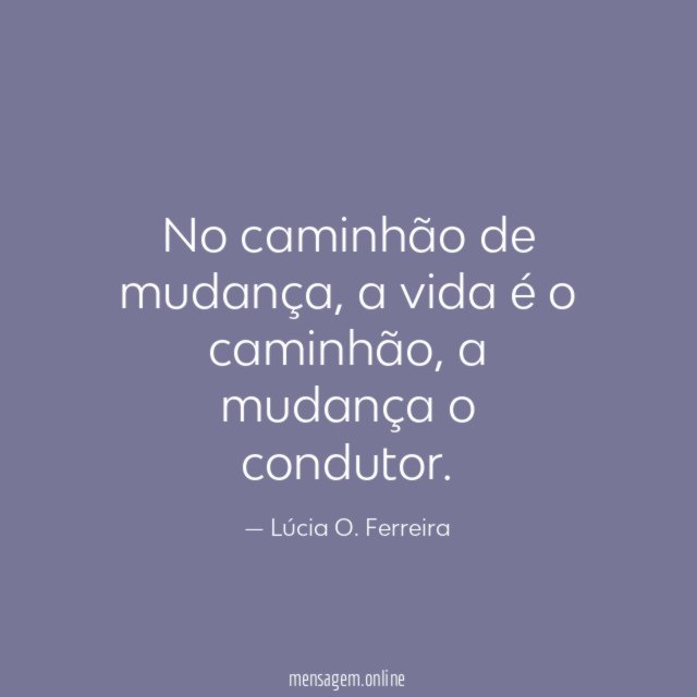 No caminhão de mudança
