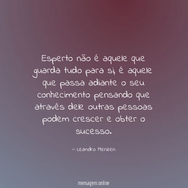 Esperto não é aquele que guarda tudo para si