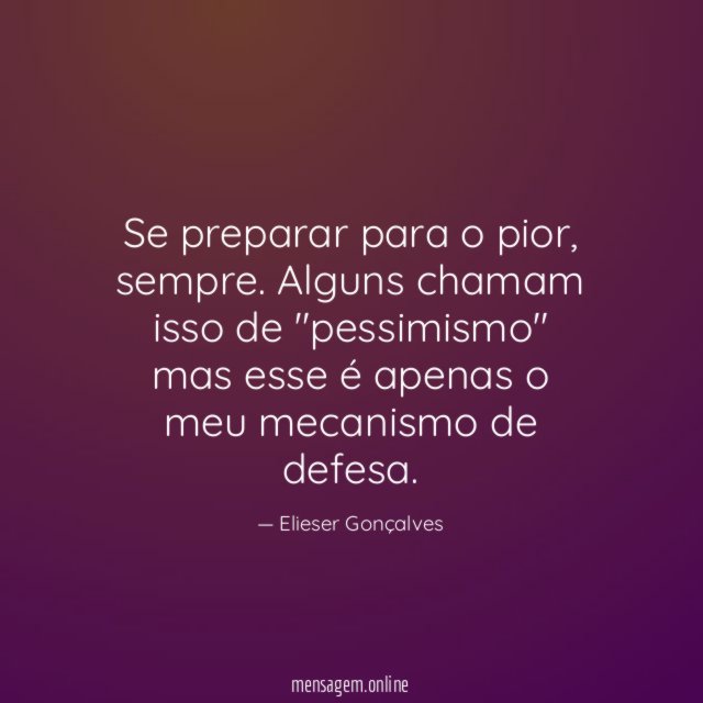 Se preparar para o pior
