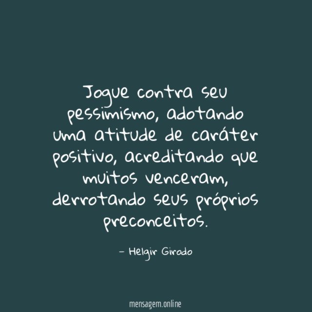 Jogue contra seu pessimismo