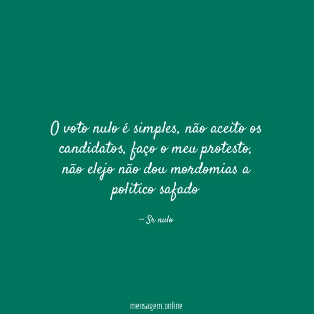 O voto nulo é simples