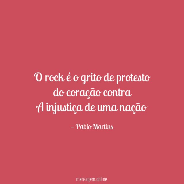 O rock é o grito de protesto do