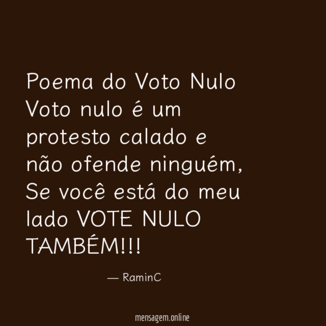 Poema do Voto Nulo