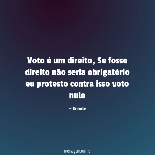 Voto é um direito