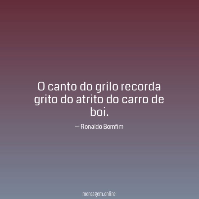 O canto do grilo recorda grito do atrito do carro de boi