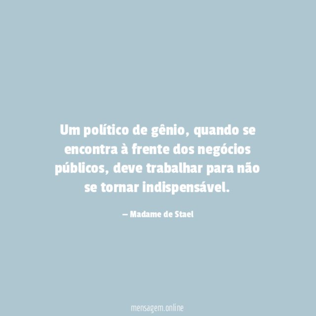 Um político de gênio
