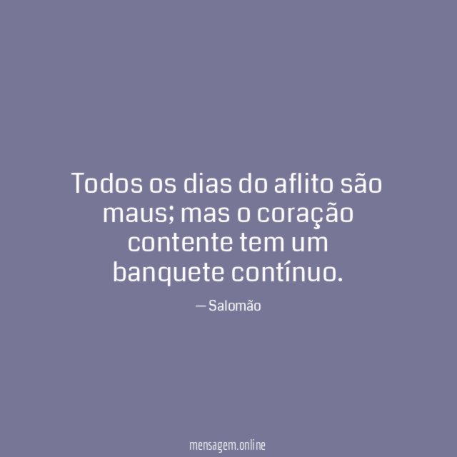 Todos os dias do aflito são maus