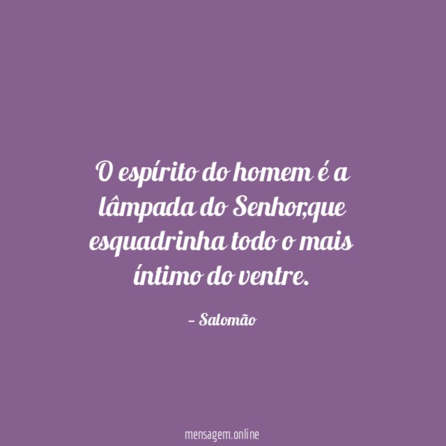 O espírito do homem é a lâmpada do Senhor