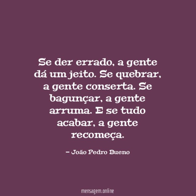 Se der errado