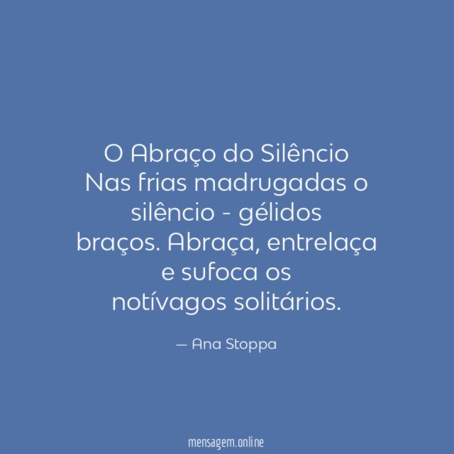 O Abraço do Silêncio