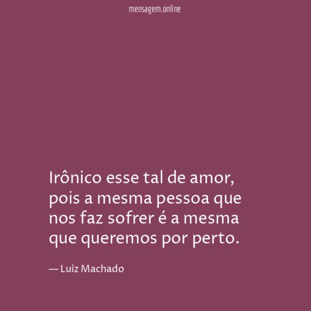 Irônico esse tal de amor