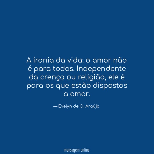 A ironia da vida