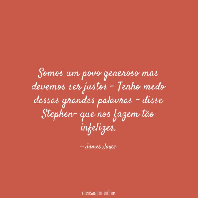 Somos um povo generoso mas devemos ser justos