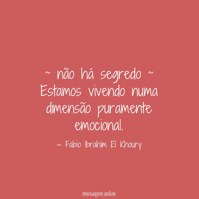 ~ não há segredo ~