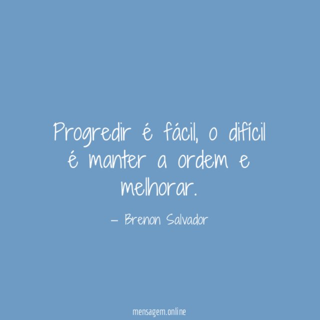 Progredir é fácil