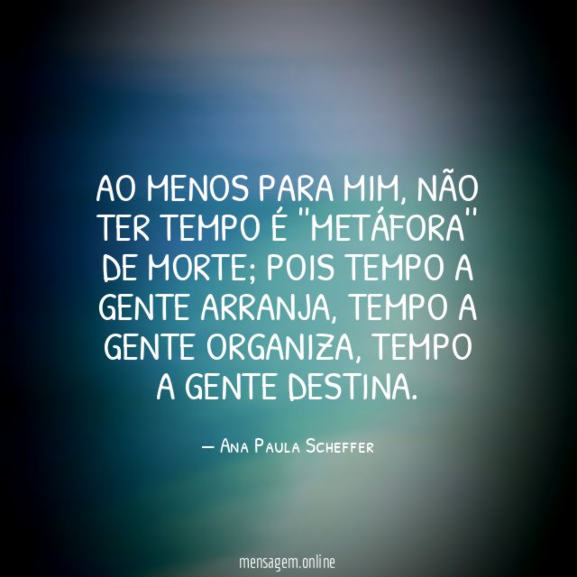 Ao menos para mim