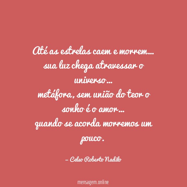 até as estrelas caem e morrem