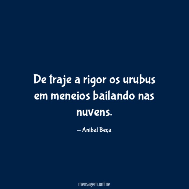 De traje a rigor os urubus em meneios bailando nas nuvens