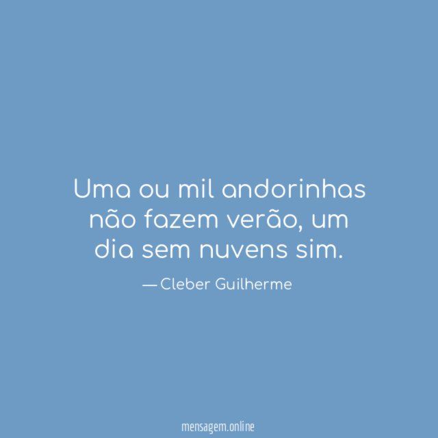 Uma ou mil andorinhas não fazem verão