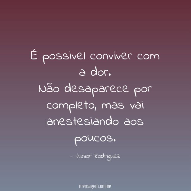 É possivel conviver com a dor
