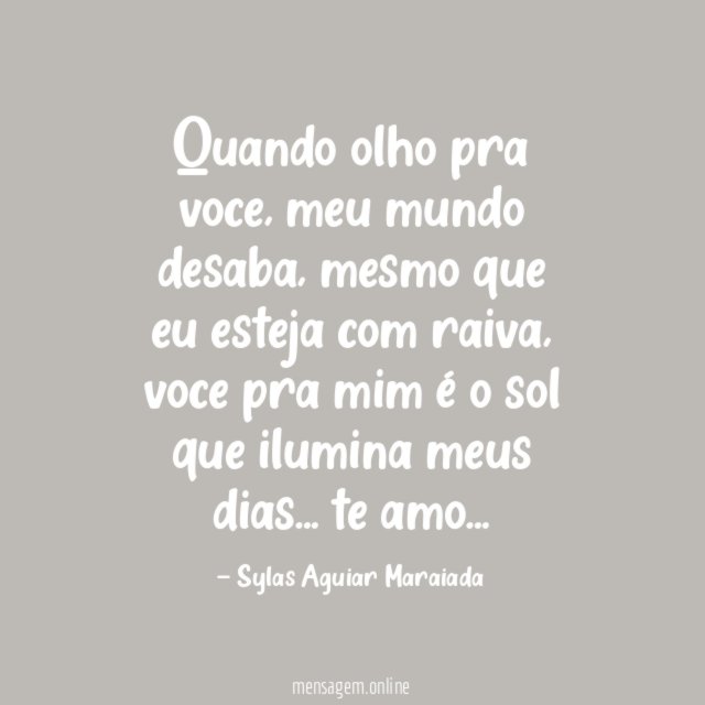 Quando olho pra voce