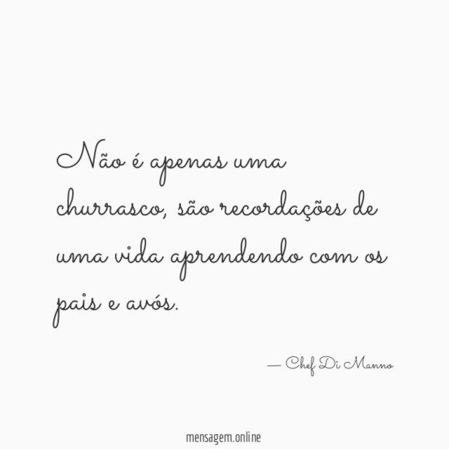 Não é apenas uma churrasco