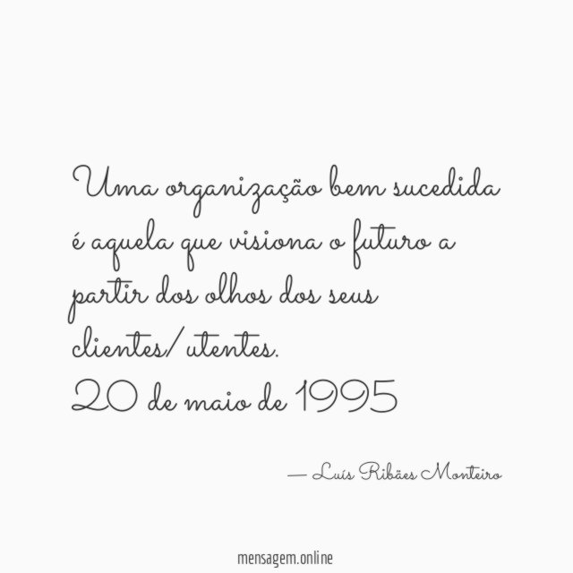 Uma organização bem sucedida é aquela que visiona